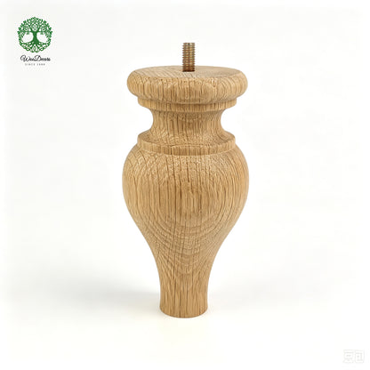 PAIR of Hardwood Furniture Bun Feet, Cabinet Feet and Sofa Legs, Replacement Legs, Wood Turning Bun Feet Pattern B