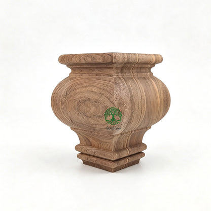 PAIR of Hardwood Furniture Square Bun Feet for Cabinet Chest and Sofa, Replacement Bun Feet, Sofa Legs, Pattern F