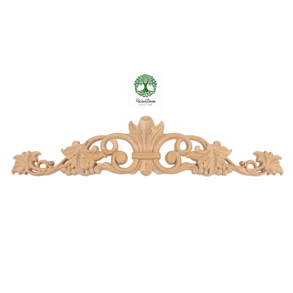 Vivid Grapevine Carved Wood Onlay, Furniture Applique, Available from 12-1/4" to 24-1/2" Wide, Single