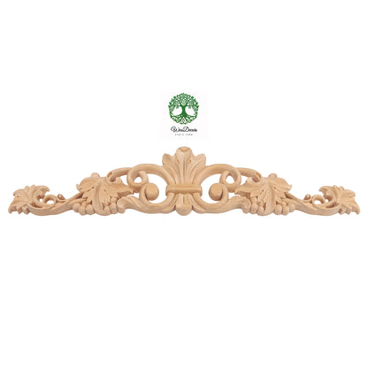 Vivid Grapevine Carved Wood Onlay, Furniture Applique, Available from 12-1/4" to 24-1/2" Wide, Single