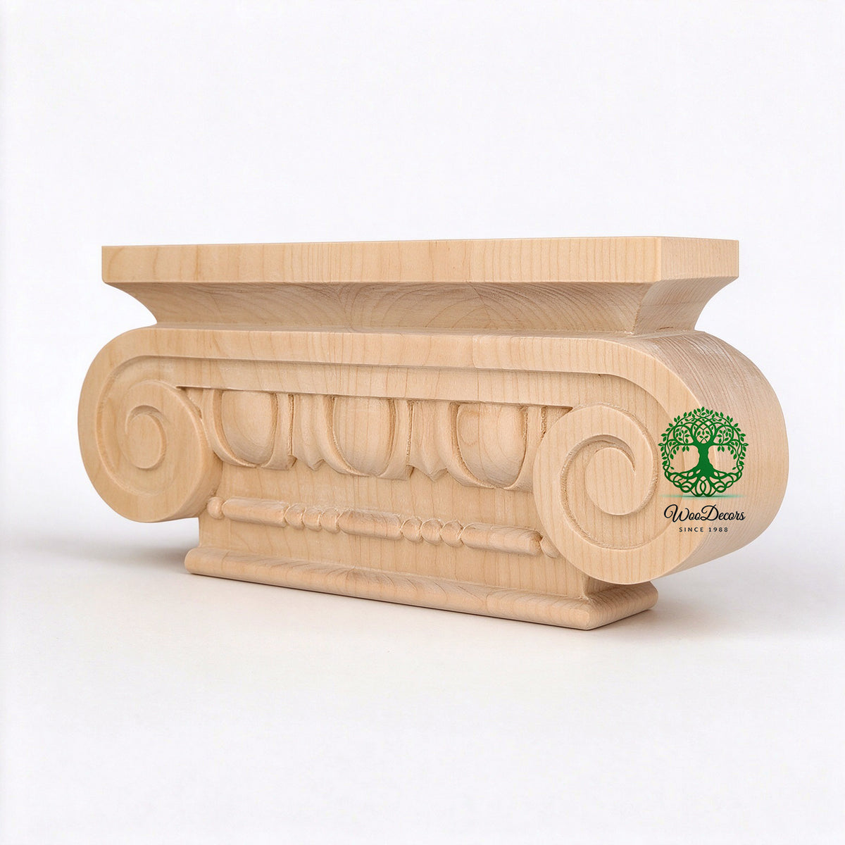 PAIR of CAP-F-06 Simple Ionic Capitals for Pilasters, Pilaster Cap, Available in 3 Sizes