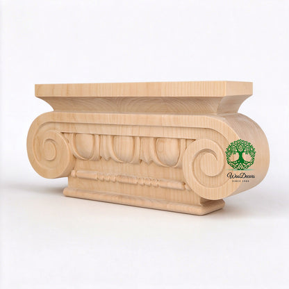 PAIR of CAP-F-06 Simple Ionic Capitals for Pilasters, Pilaster Cap, Available in 3 Sizes