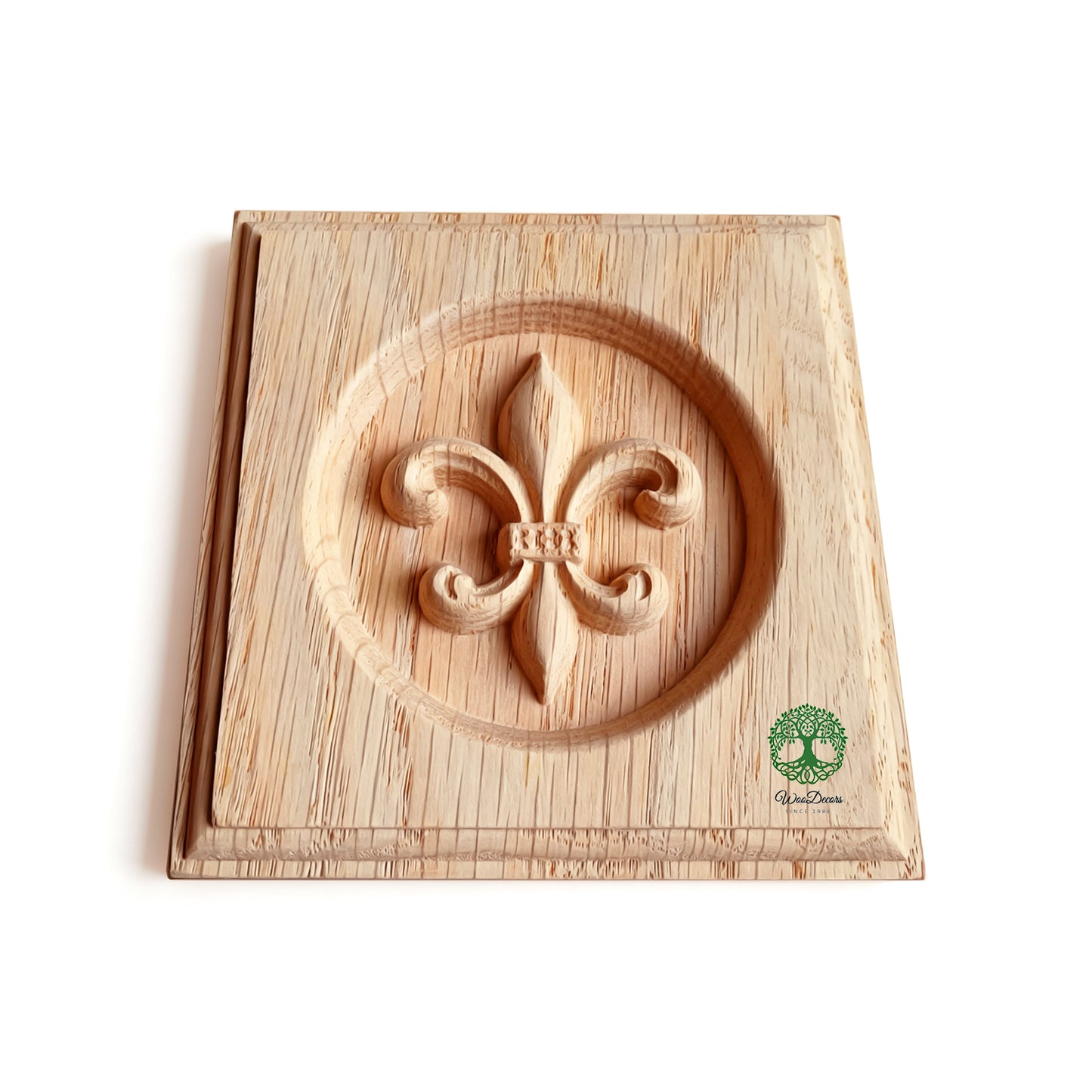 PAIR of Wood Carved Square Architrave Blocks, Plinth Section #1,  Available in 4 designs & 3 Sizes