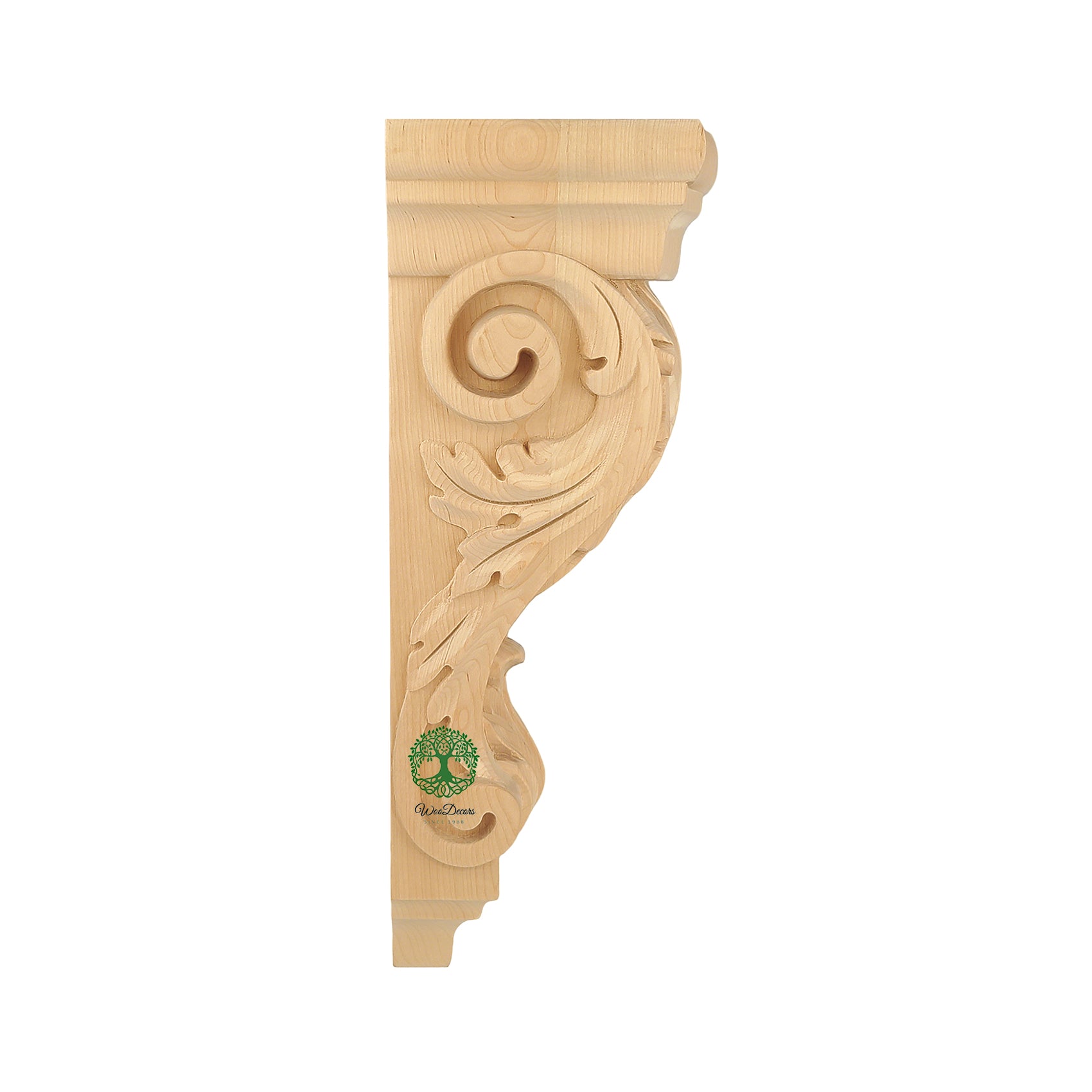 PAIR of Beautiful Acanthus Carved Wood Corbels, Available in 12-1/4