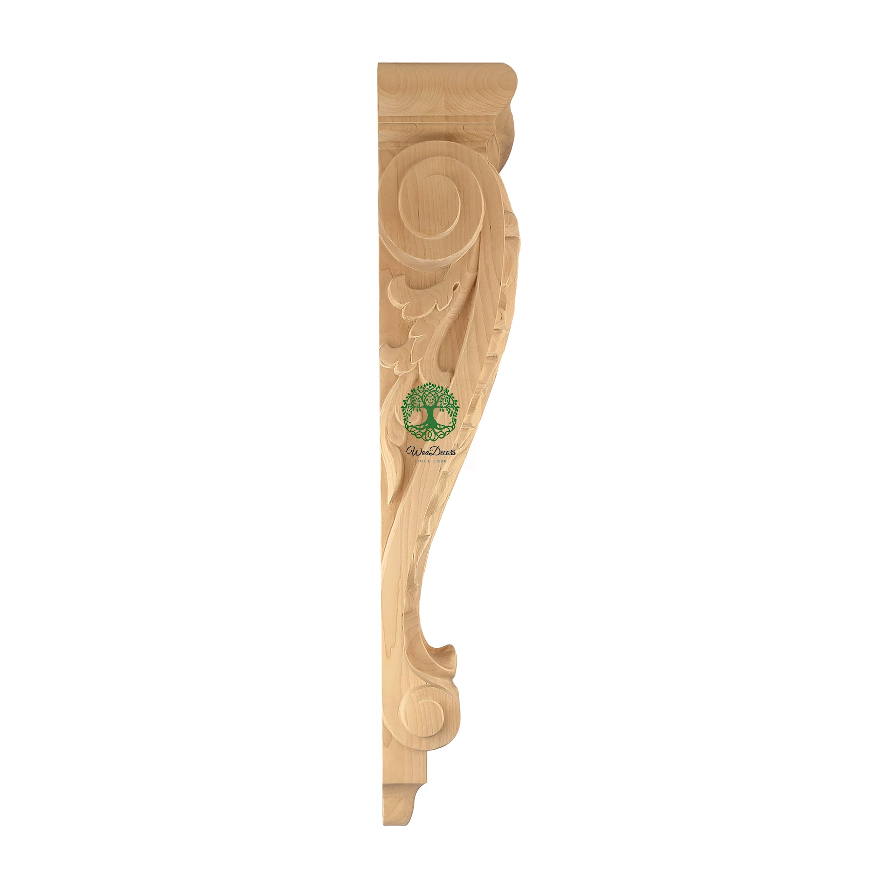 PAIR of Classic Acanthus Leaf Carved Wood Corbels, Available from 6-1/4