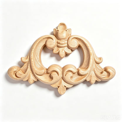 Two Pairs of Scroll Leaf Carved Decorative Corners, Appliques for Panel, 2 Sizes Available