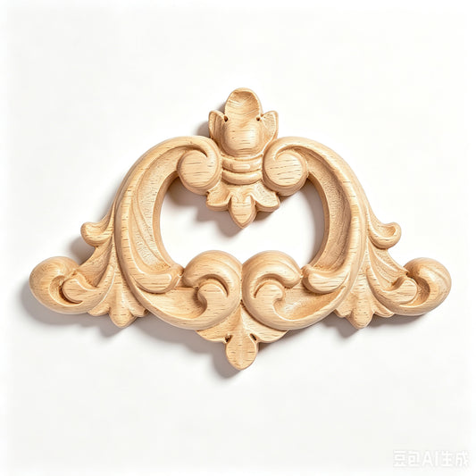 Two Pairs of Scroll Leaf Carved Decorative Corners, Appliques for Panel, 2 Sizes Available