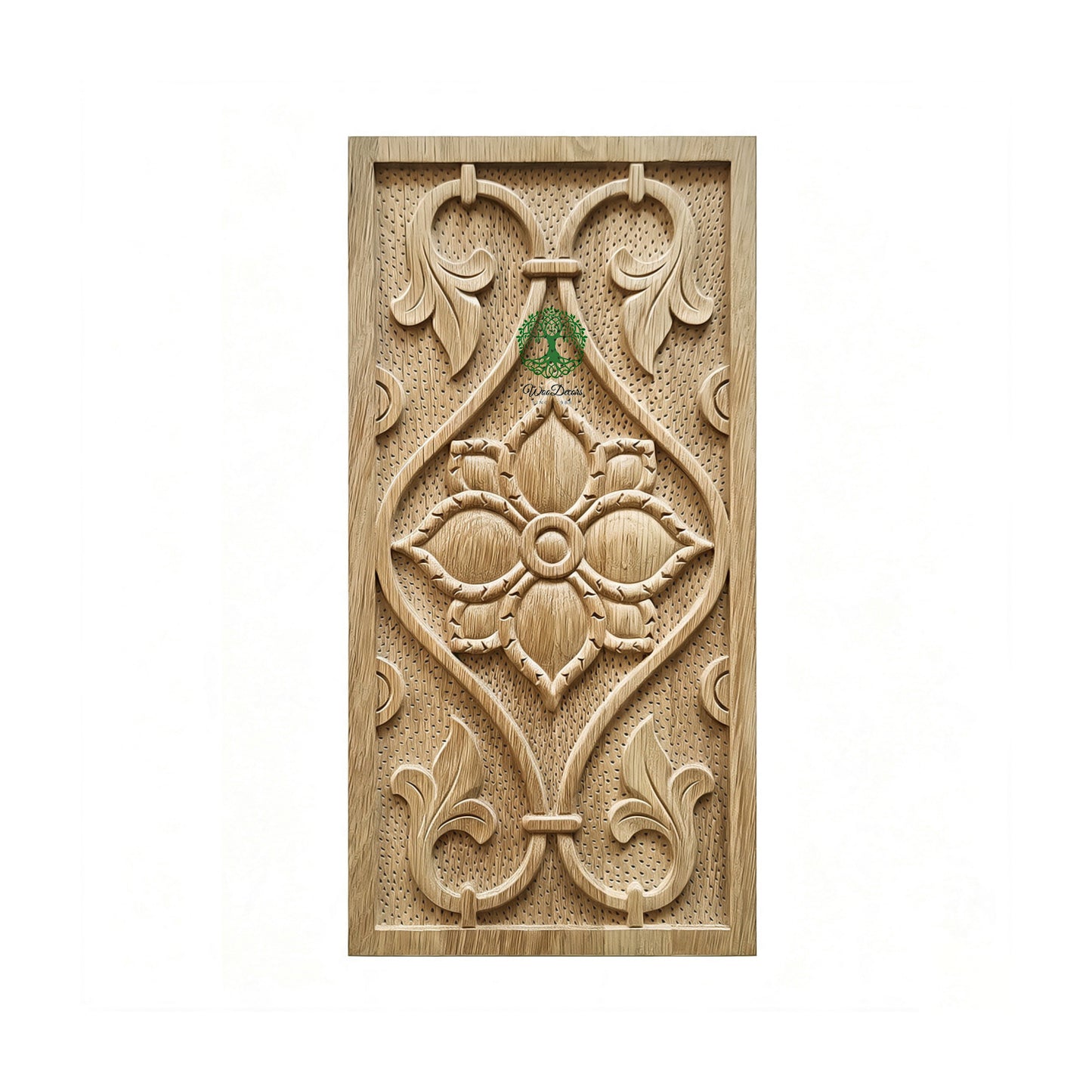 PNL-47 Vintage Vine Leaf Carved Wood Panel, 2 Sizes Available