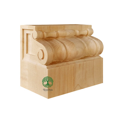 PAIR of Wood Carved Scrolled Bases for Pilasters Columns