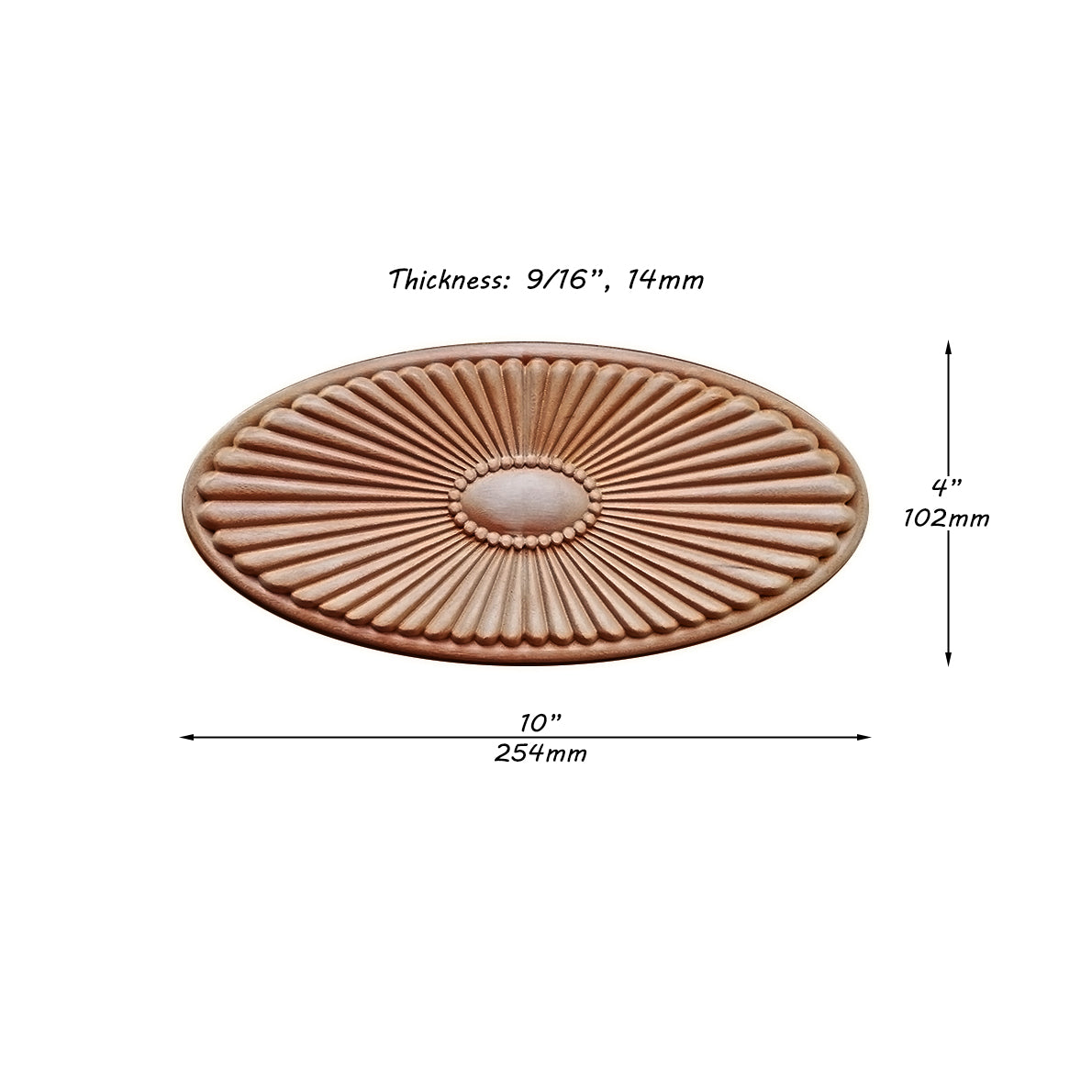 PAIR of Radiant Gem Oval Rosettes, Mantel Onalys, Available in 5 Sizes