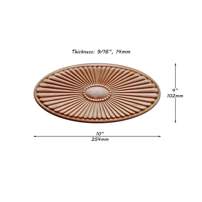 PAIR of Radiant Gem Oval Rosettes, Mantel Onalys, Available in 5 Sizes