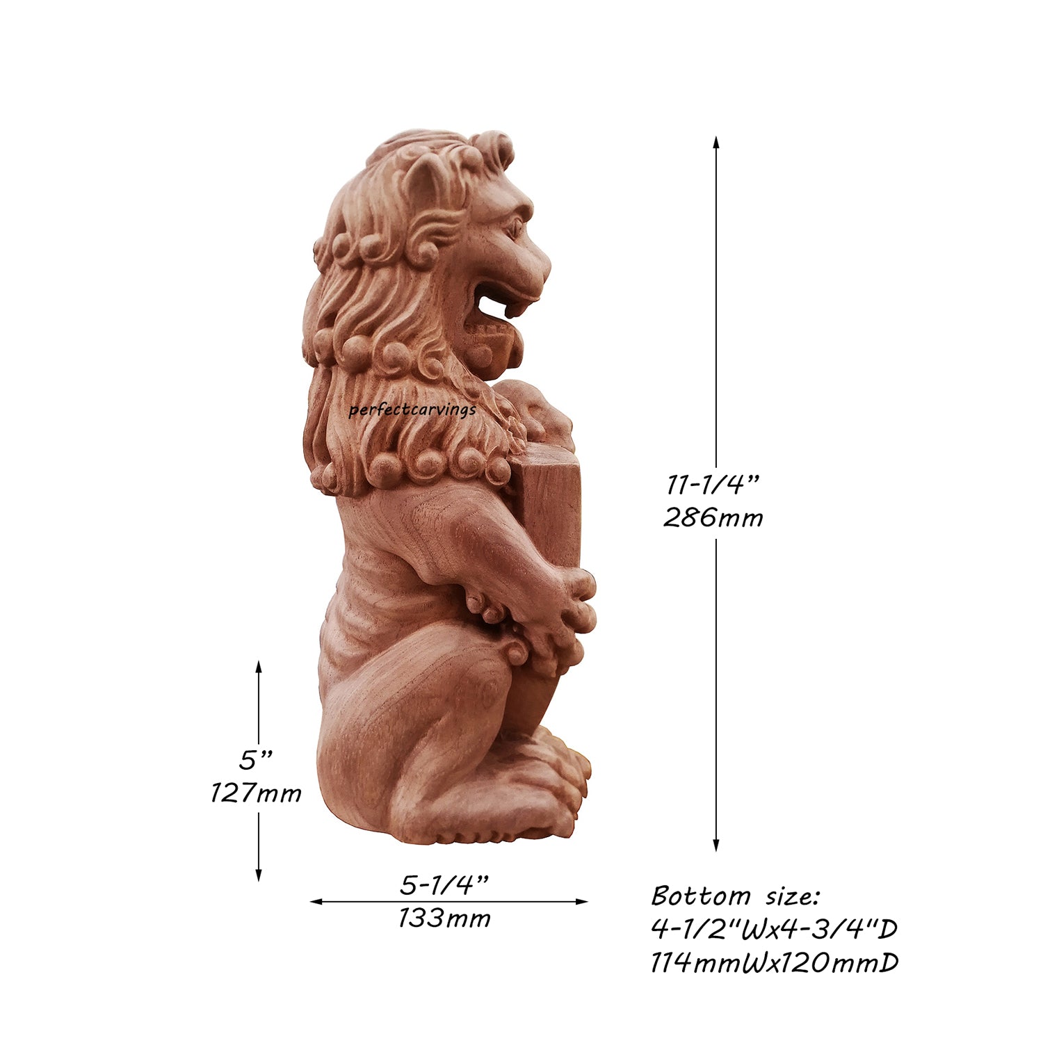 Gothic Shield Lion Carved Statue Newel Post Cap
