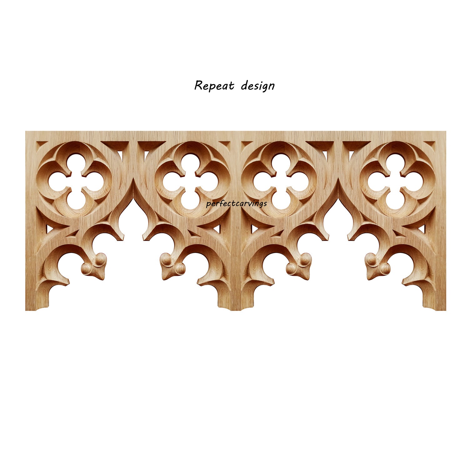 PAIR of PNL-34 Gothic Style Wood Carved Screen Arch Panels, 13