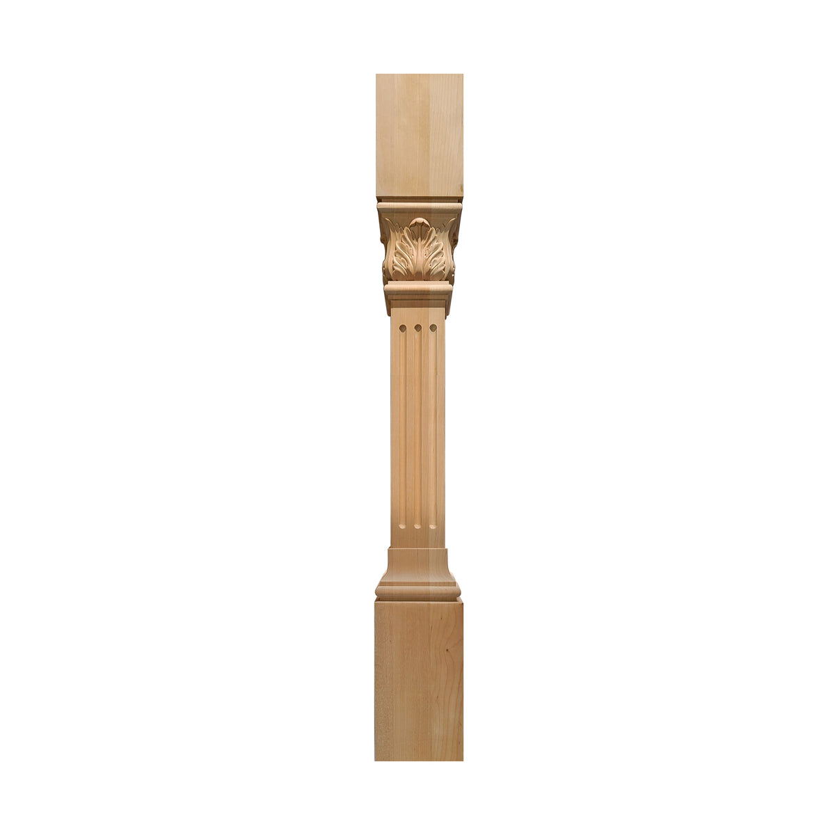 Corner Fluted Posts PAIR of CLM-21 Leaf Carved 36