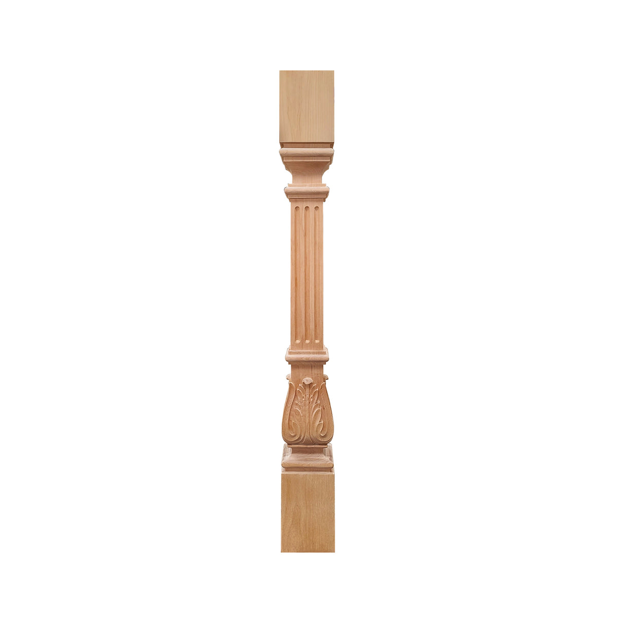 Corner Fluted Posts PAIR of CLM-29 Leaf Carved 36