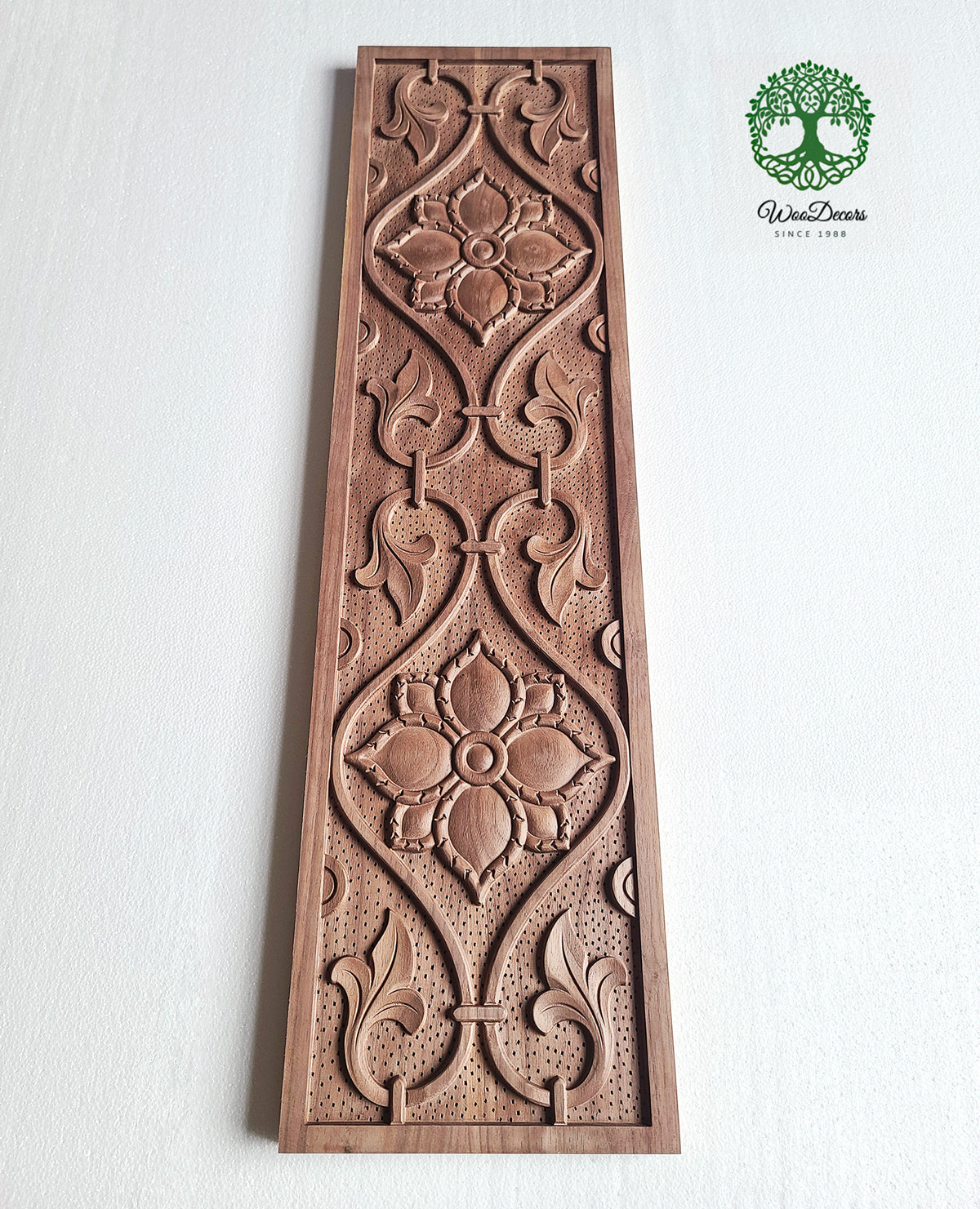 PNL-47 Vintage Vine Leaf Carved Wood Panel, 2 Sizes Available