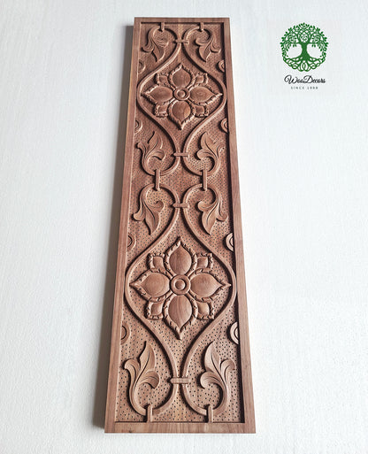 PNL-47 Vintage Vine Leaf Carved Wood Panel, 2 Sizes Available
