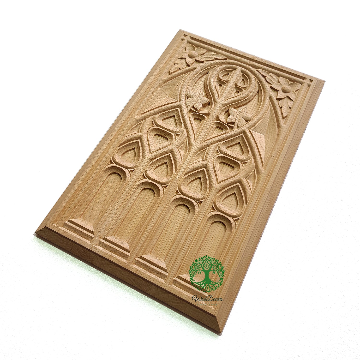 PAIR of PNL-16 Gothic Style Carved Wood Door Panels, Furniture Panels, 13-1/2