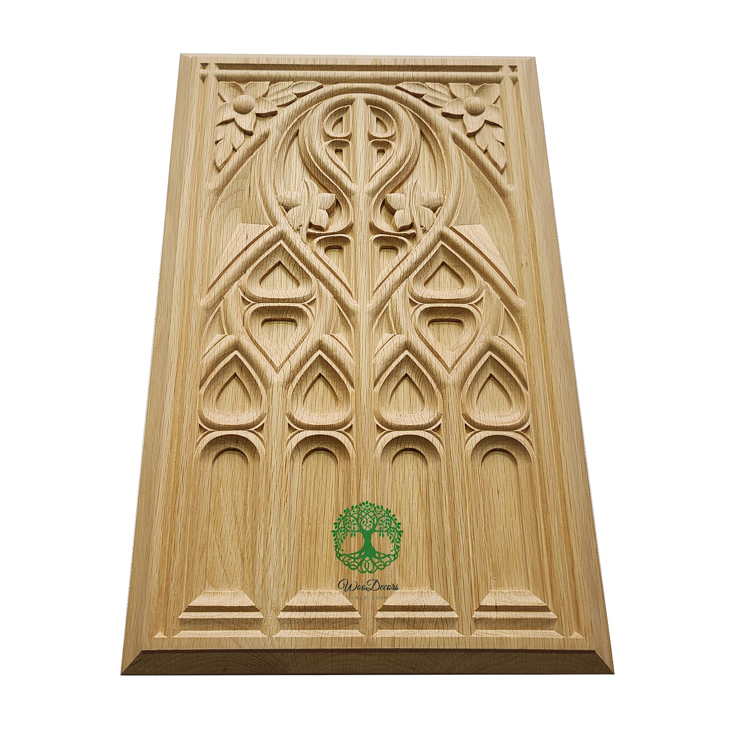 PAIR of PNL-16 Gothic Style Carved Wood Door Panels, Furniture Panels, 13-1/2