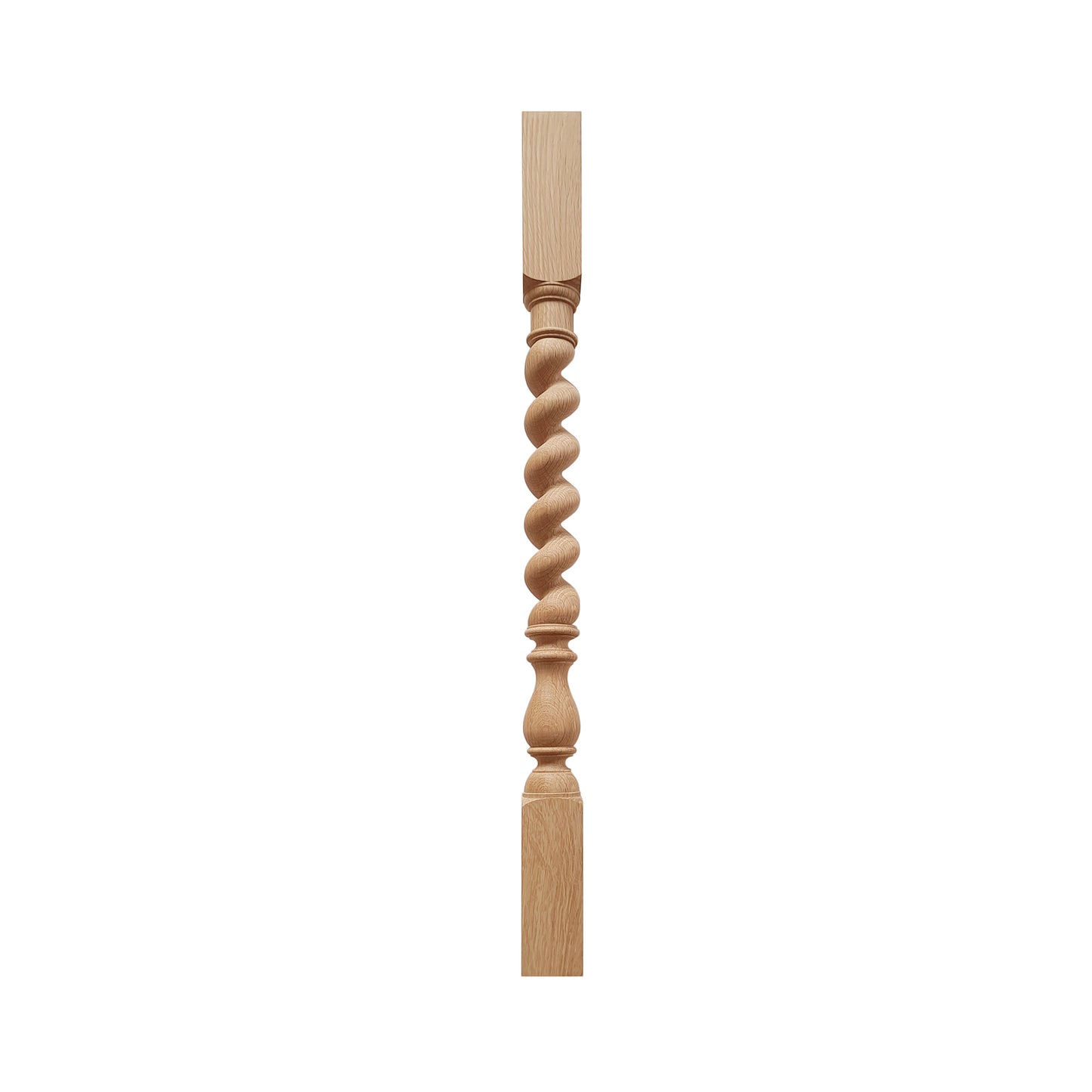 Set of 4, SPD-07 Solid Carved Spiral Twist Balusters, Stair Spindles, 2"x2"x36"H