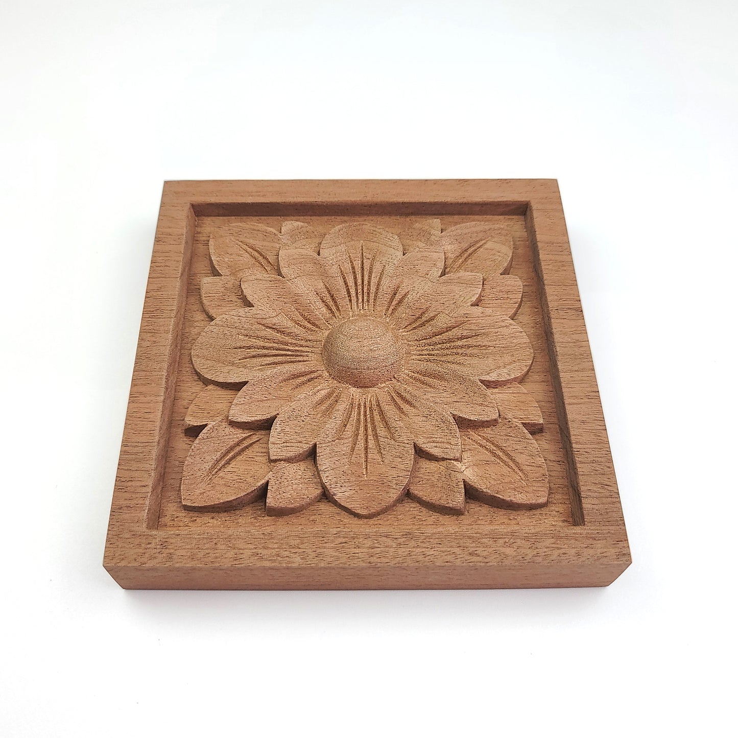 PAIR of Wood Carved Square Blocks, Wood Plinths, Section #2, Available from 3" to 5-1/8"