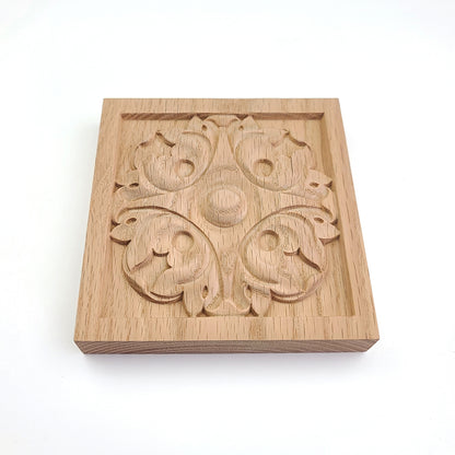 PAIR of Wood Carved Square Blocks, Wood Plinths, Section #2, Available from 3" to 5-1/8"