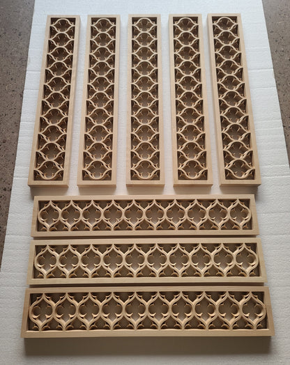 CUSTOM260806 21 PCS of PNL-45 Double-face Carved Gothic Birchwood Panel, 30"x5-1/2"x1-1/8", Unfinished