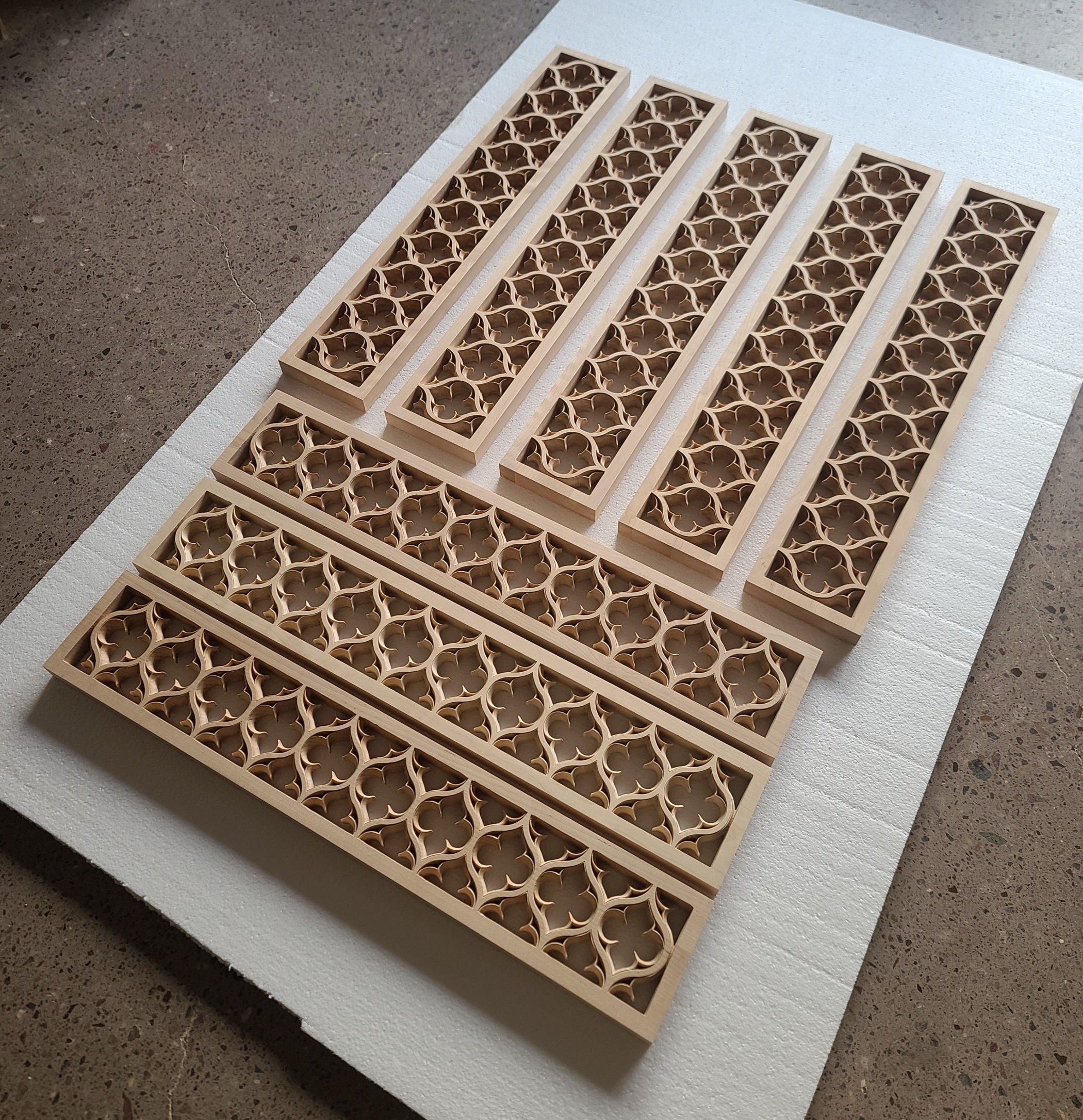 CUSTOM260806 21 PCS of PNL-45 Double-face Carved Gothic Birchwood Panel, 30