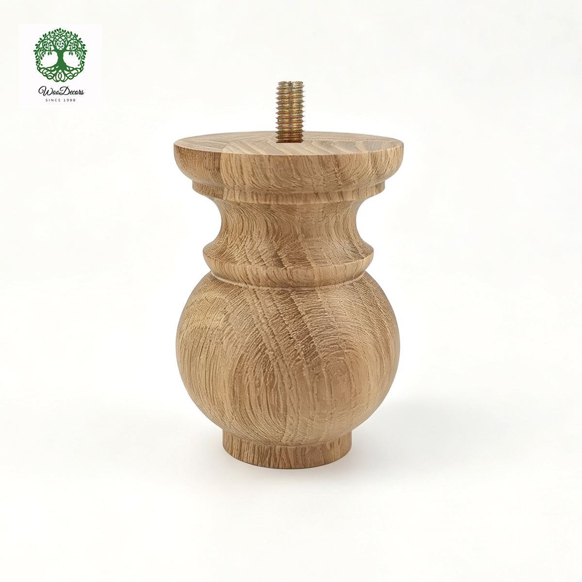 PAIR of Hardwood Furniture Bun Feet, Cabinet Feet and Sofa Legs, Replacement Legs, Wood Turning Bun Feet Pattern D