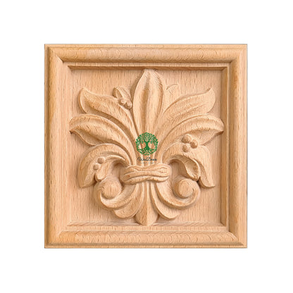 PAIR of Wood Carved Square Architrave Blocks, Plinth Section #1,  Available in 4 designs & 3 Sizes