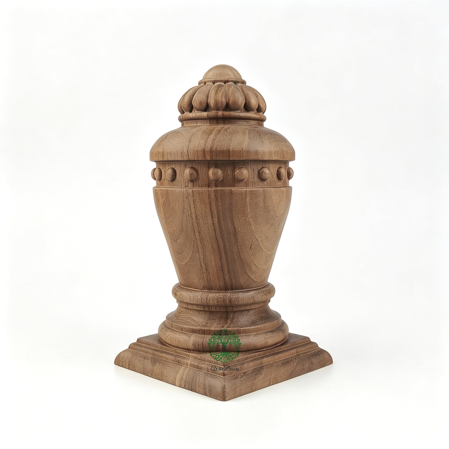 FNL-24 Colonial Stair Newel Pos Cap, Square-bottom Wood Carved Finial, Single