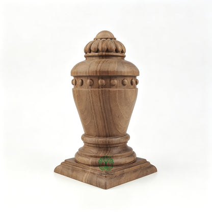 FNL-24 Colonial Stair Newel Pos Cap, Square-bottom Wood Carved Finial, Single
