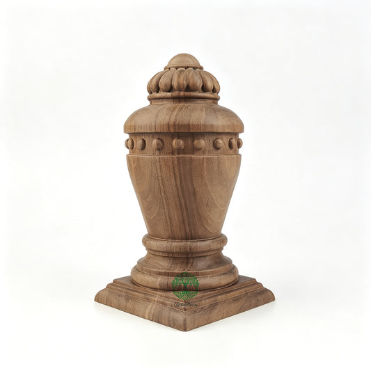 FNL-24 Colonial Stair Newel Pos Cap, Square-bottom Wood Carved Finial, Single