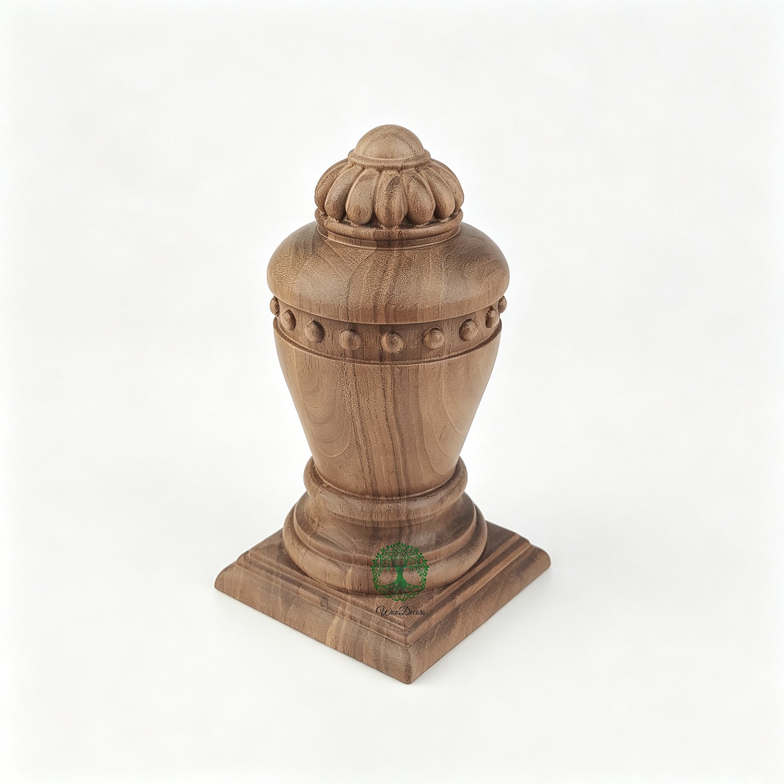 FNL-24 Colonial Stair Newel Pos Cap, Square-bottom Wood Carved Finial, Single