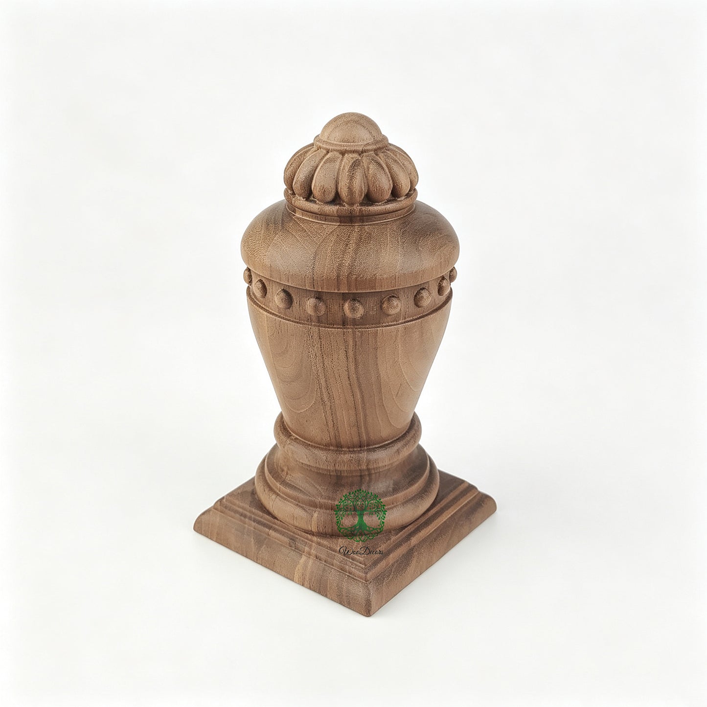 FNL-24 Colonial Stair Newel Pos Cap, Square-bottom Wood Carved Finial, Single