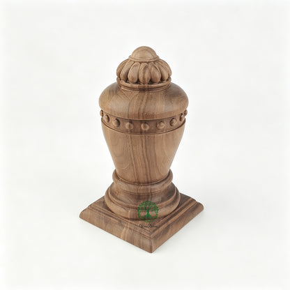 FNL-24 Colonial Stair Newel Pos Cap, Square-bottom Wood Carved Finial, Single