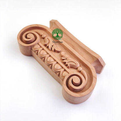 PAIR of CAP-F-005 Classic Wood Greek Capitals for Pilaster Columns, Available in 3 Sizes