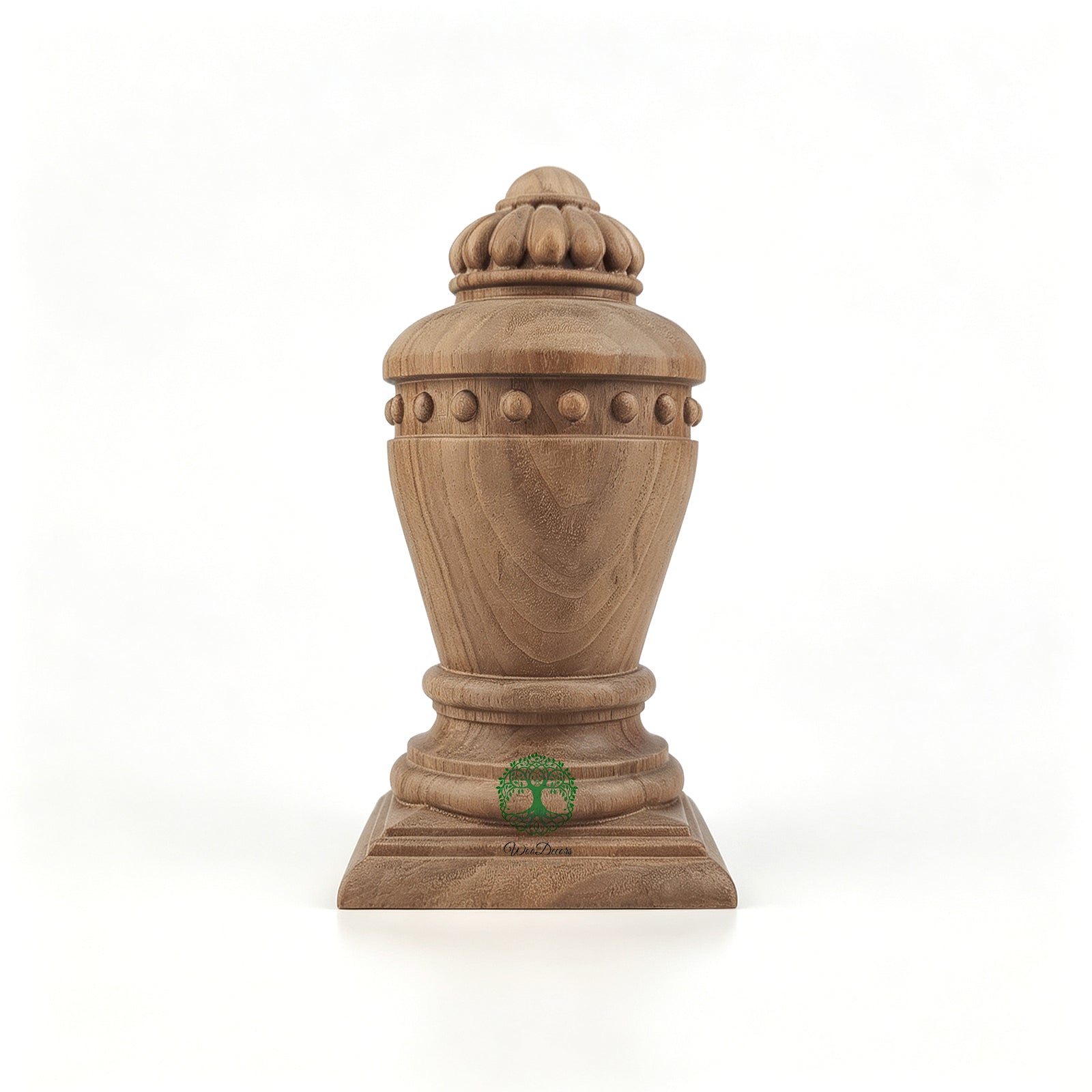 FNL-24 Colonial Stair Newel Pos Cap, Square-bottom Wood Carved Finial, Single