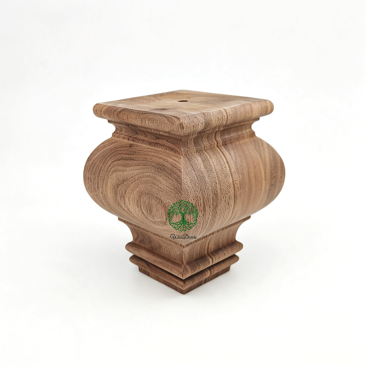 PAIR of Hardwood Furniture Square Bun Feet for Cabinet Chest and Sofa, Replacement Bun Feet, Sofa Legs, Pattern F