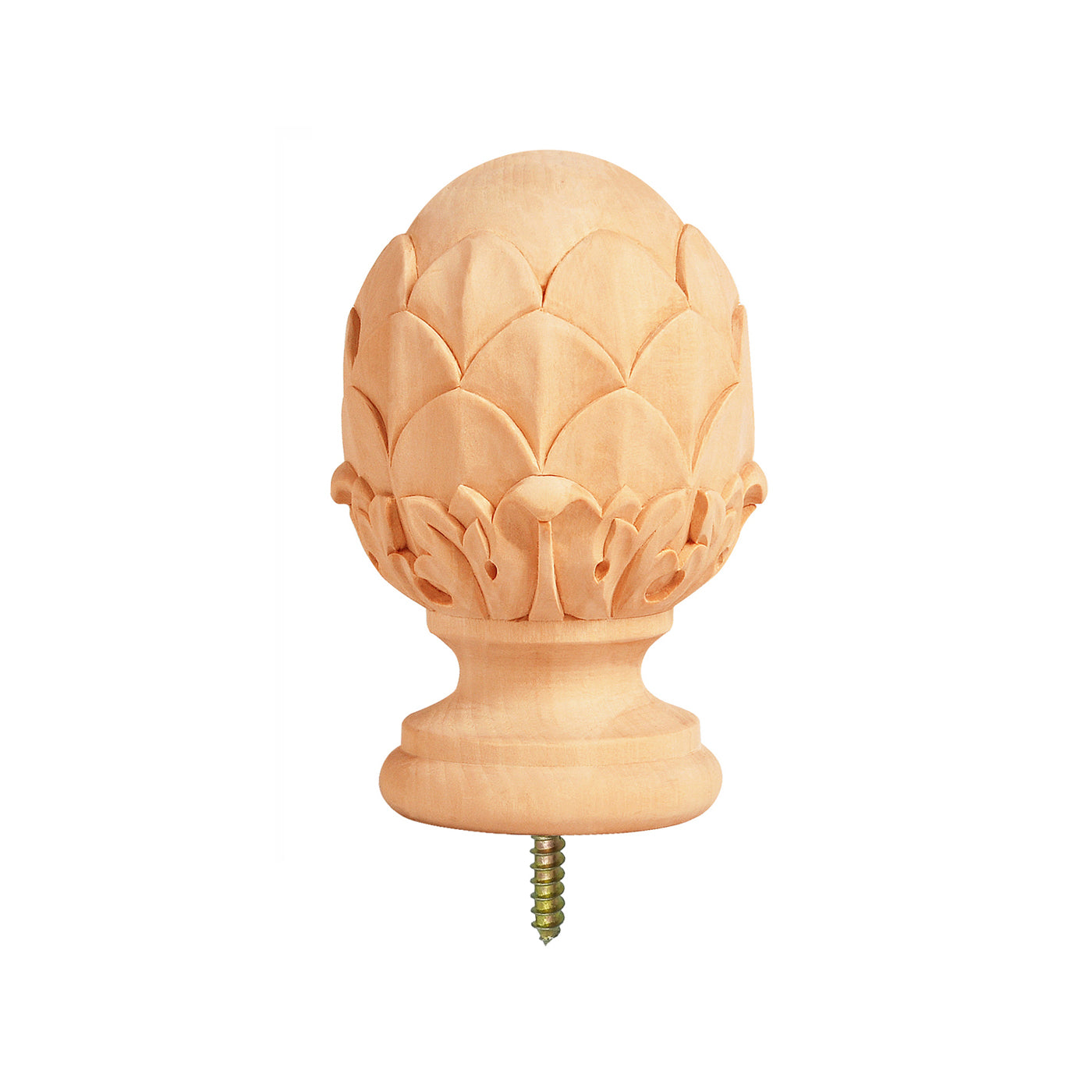 PAIR of Traditional Acanthus Pineapple Carved 4-1/8