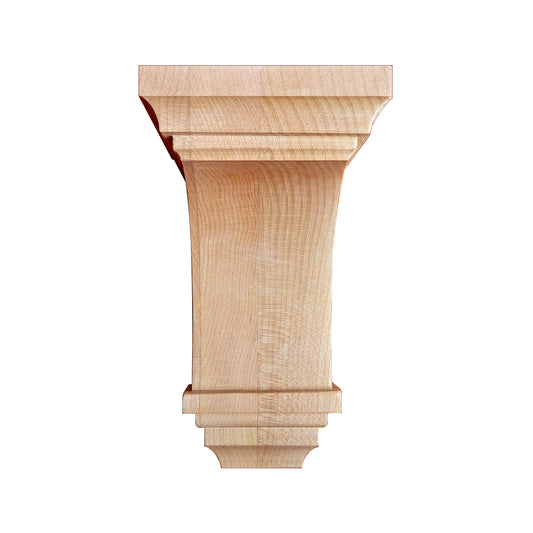 PAIR of Simple Curved Contemporary Wood Carved Bracket Corbels, Available in 6", 8", 10" & 12" High