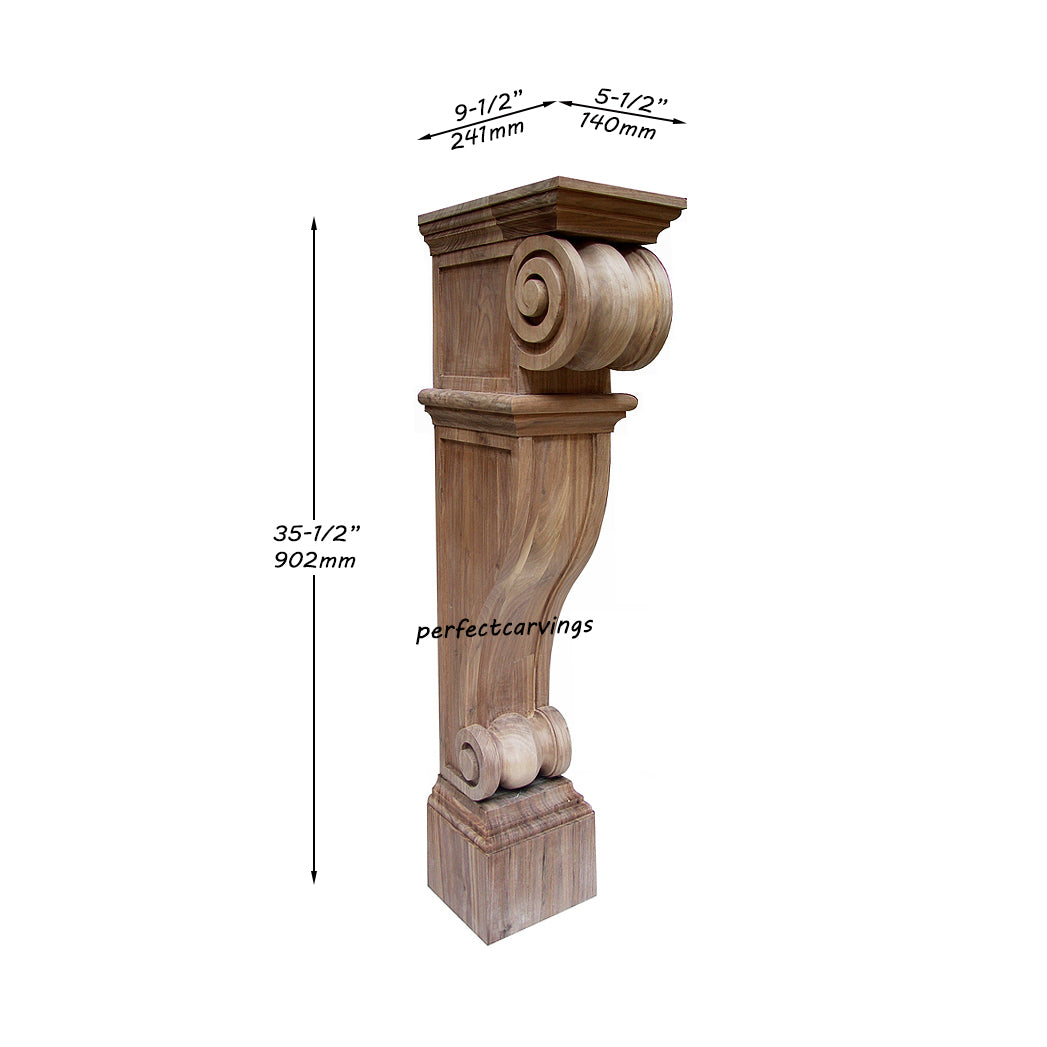 PAIR of ISP-13 Double Scroll Carved 35-1/2