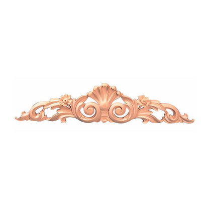 Shell Leaf Scroll Carved Wood Carved Onlay, Furniture Applique, Available from 12-1/4" to 24-1/2" Wide, Single