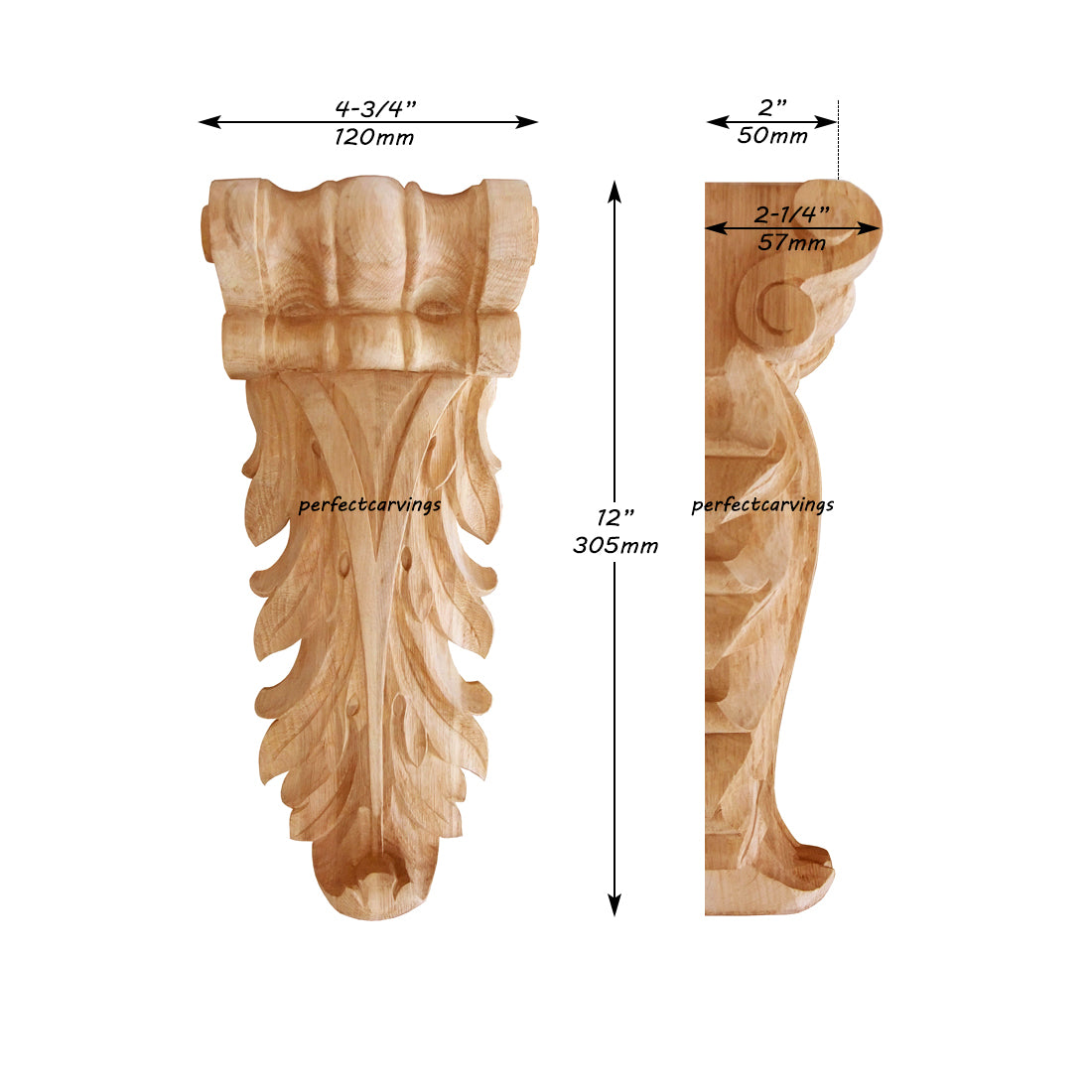 PAIR of Scroll Leaf Carved 10