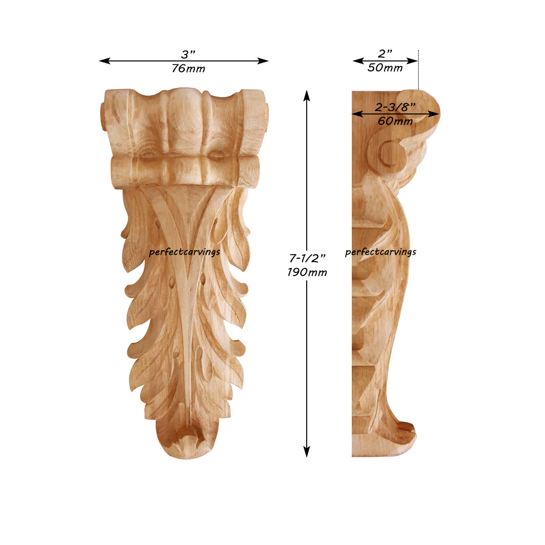 PAIR of Scroll Leaf Carved 10