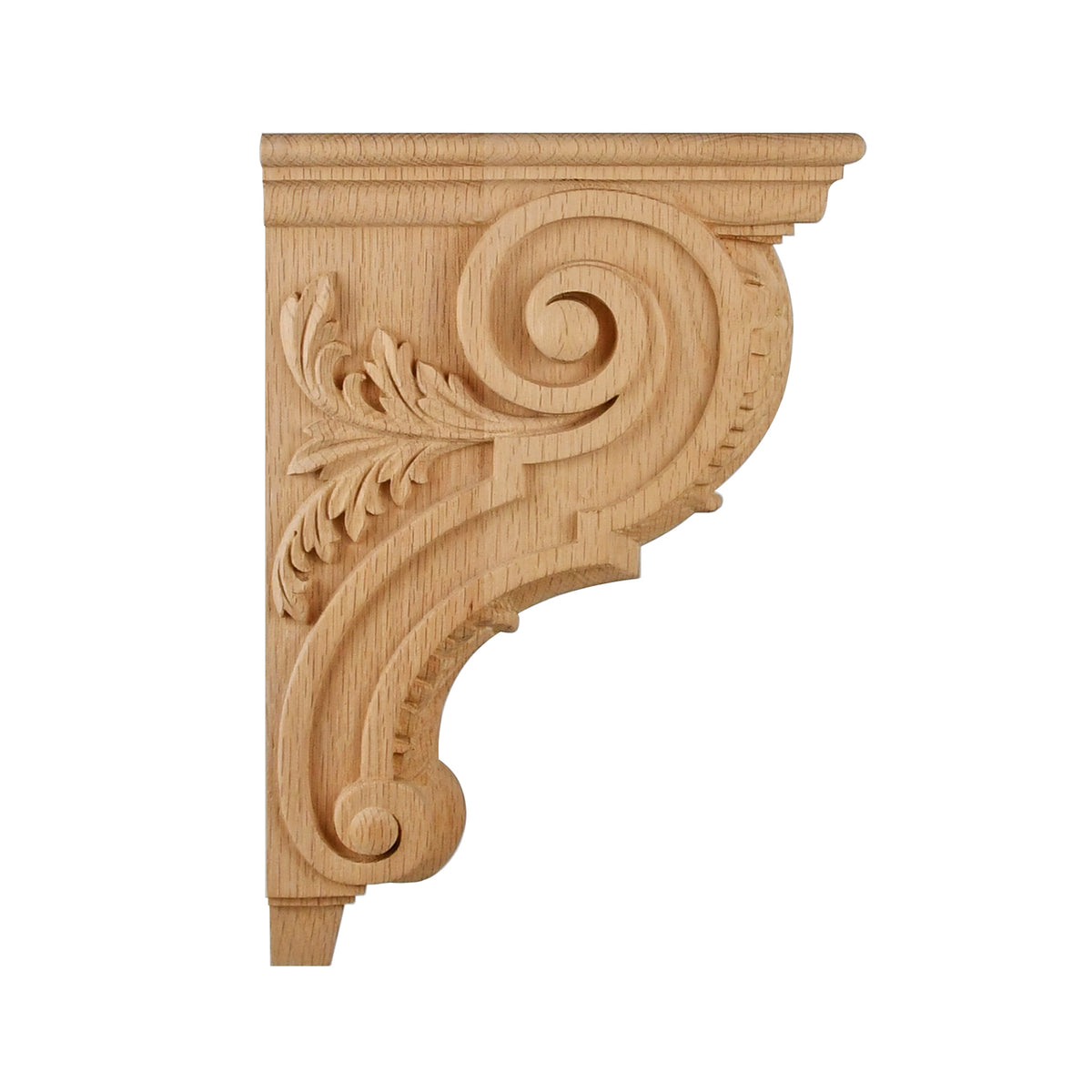 PAIR of Delicate Acanthus Carved Wood Corbels, Shelf Brackets, Available in 10", 11-3/4" & 14" High