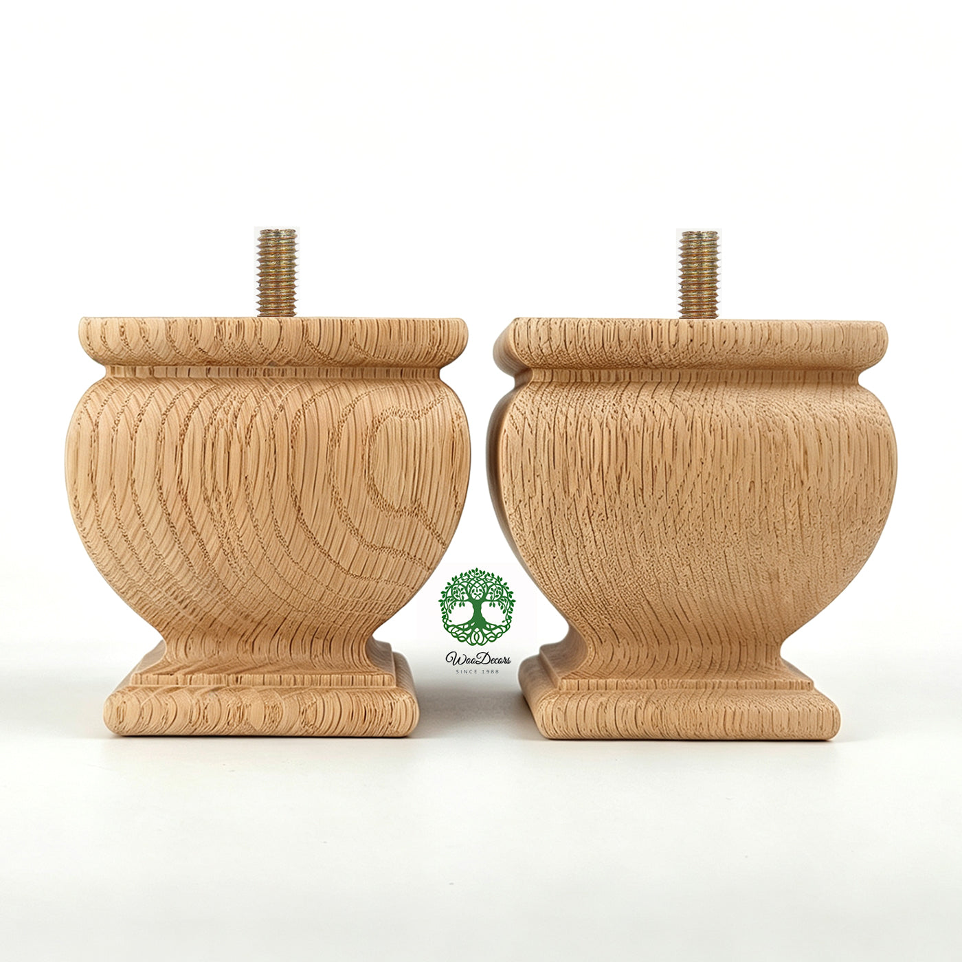 PAIR of Square Bun Feet for Cabinet Chest and Sofa, Replacement Bun Feet, Sofa Legs, Pattern A