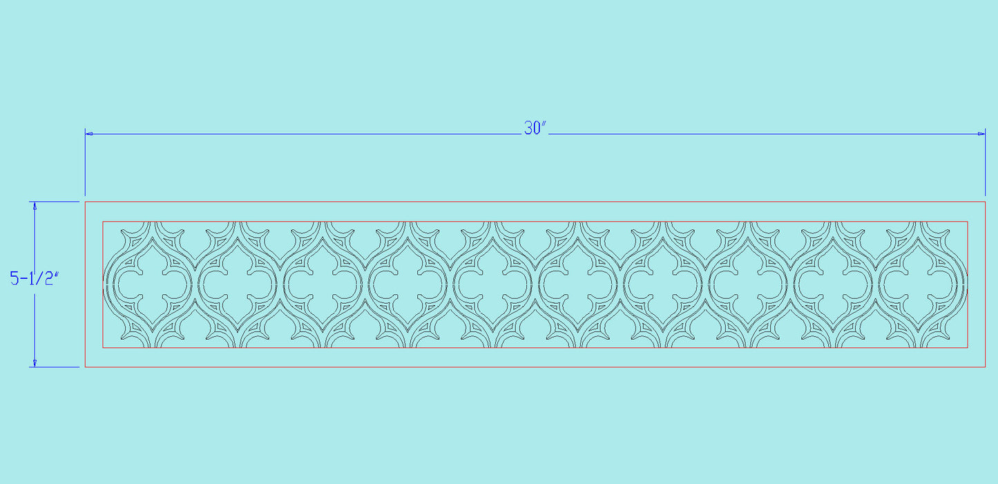 CUSTOM260724 21 PCS of PNL-45 Double-face Carved Gothic Birchwood Panel, 30"x5-1/2"x1-1/8", Unfinished