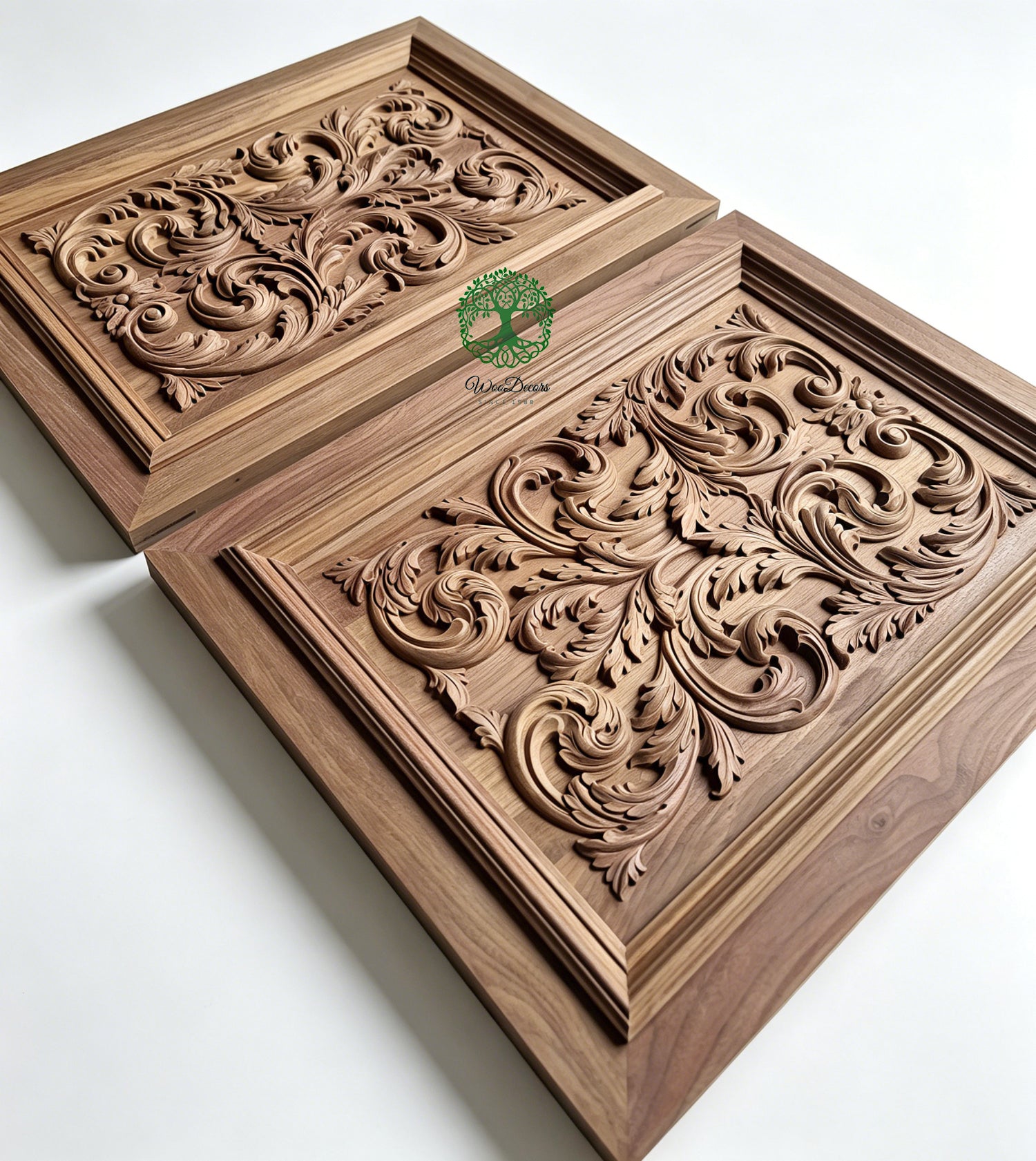CBD-12 Magnificent Leaf Scroll Carved Wood Panel Door, Cabinet Door, 17