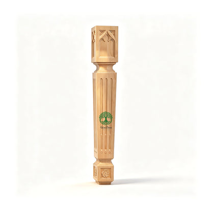 PAIR of Tapered Gothic Fluted Island Posts, Table Legs, Available in 29" & 35-1/2" High, Unfinished